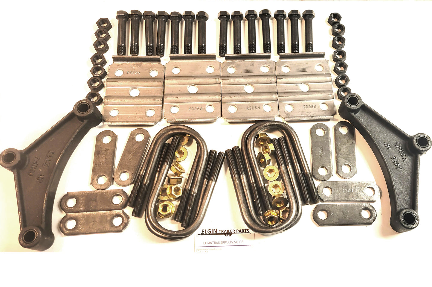 Trailer replace kit for 7k 7,000 tandem hanger kit equalizers shackles bolts 2 3/8" u-bolts