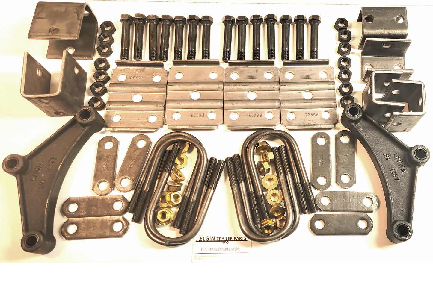 Trailer replace kit for 7k 7,000 tandem hanger kit equalizers shackles bolts 2 3/8" u-bolts